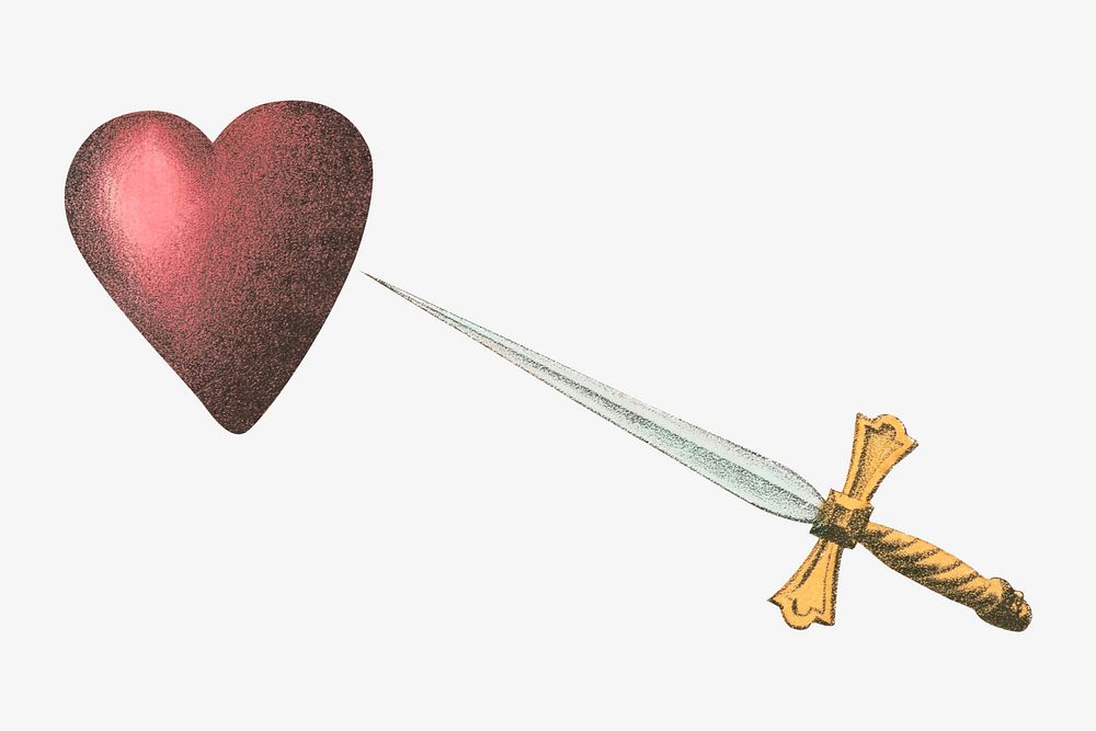 Sword and heart illustration. Remixed by rawpixel.