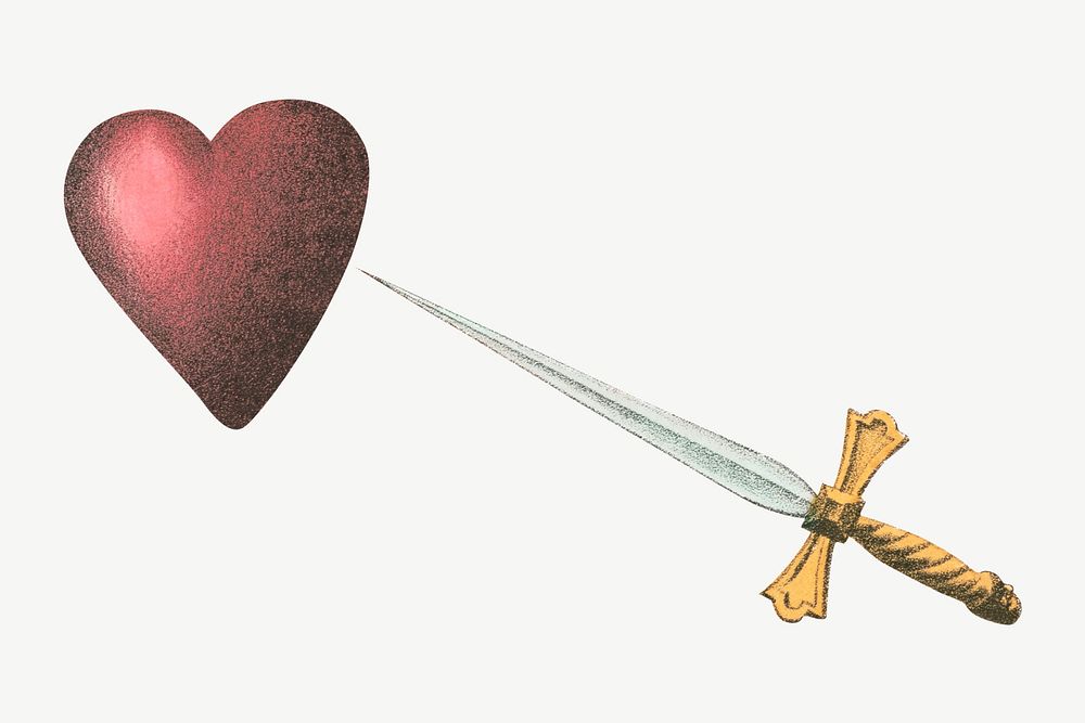 Sword and heart illustration psd. Remixed by rawpixel.