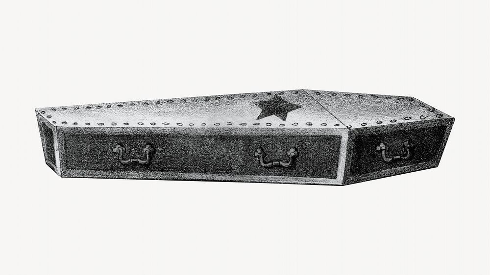 Funeral coffin, vintage illustration. Remixed by rawpixel.