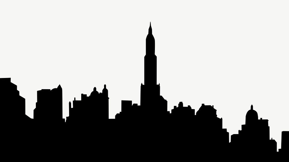 New York cityscape silhouette psd. Remixed by rawpixel.