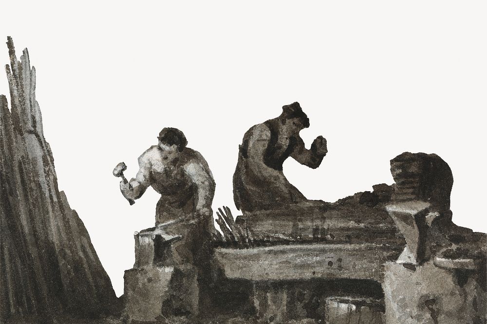 The Blacksmith, vintage illustration by George Jones. Remixed by rawpixel.