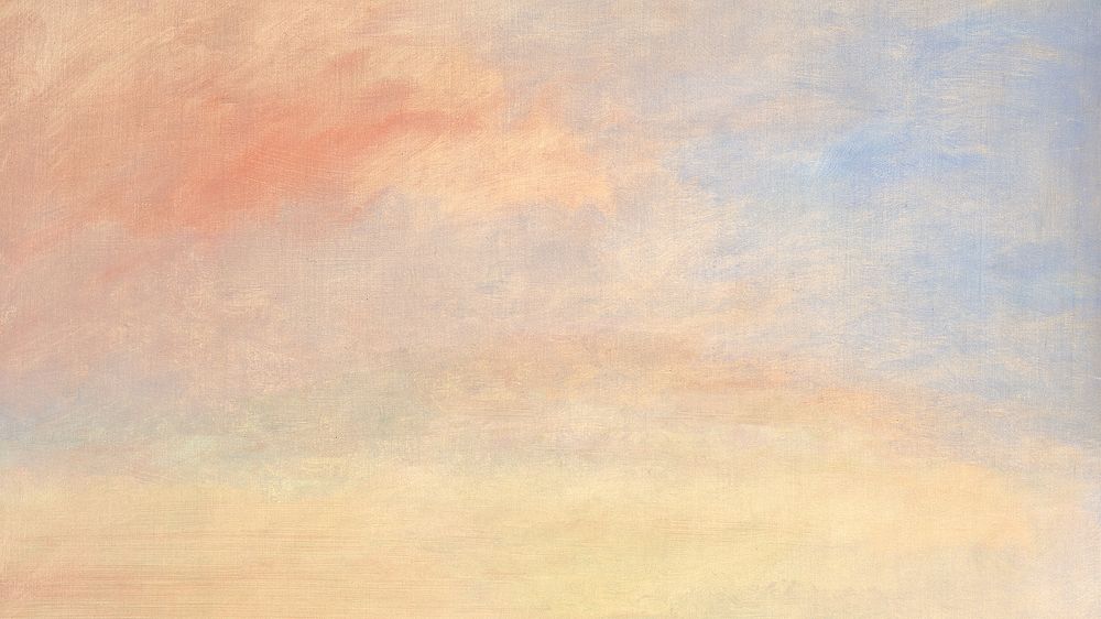 Sunset sky desktop wallpaper. Remixed from George Catlin artwork, by rawpixel.