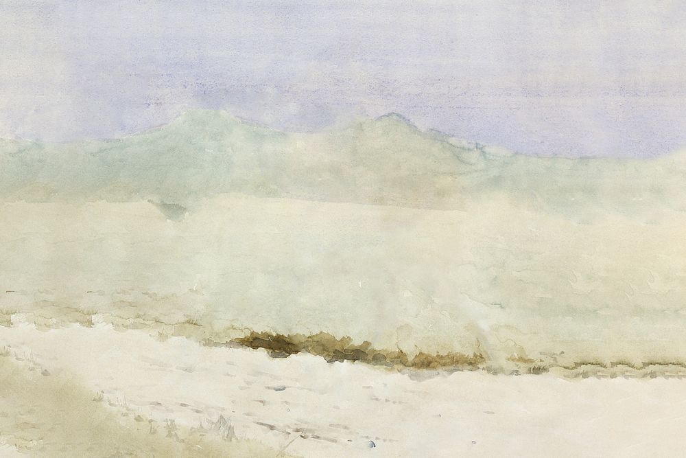 Pastel landscape background, watercolor painting. Remixed from Frederic Remington artwork, by rawpixel.