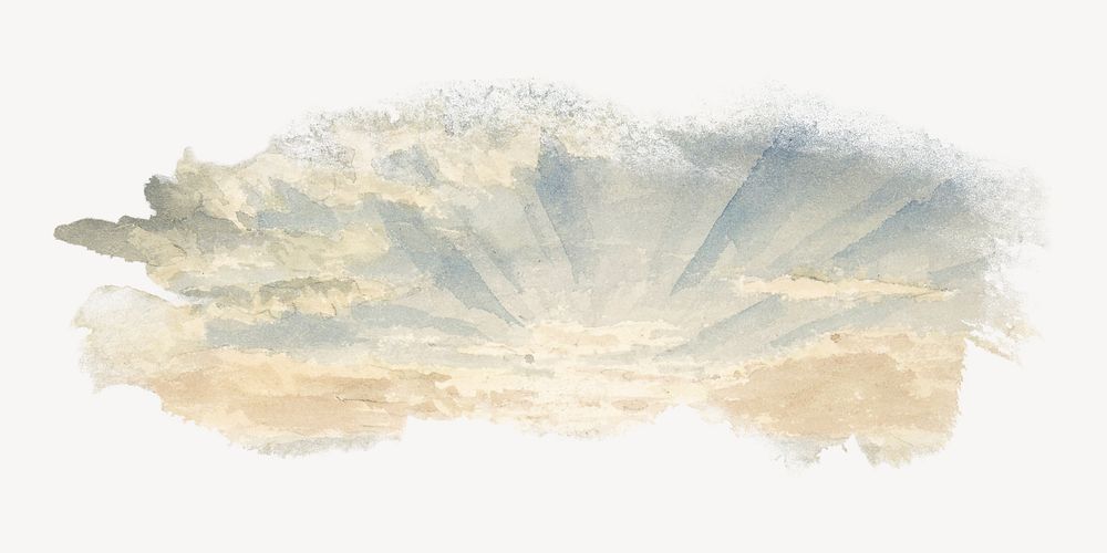 Rising sun sky watercolor illustration element. Remixed from vintage artwork by rawpixel.