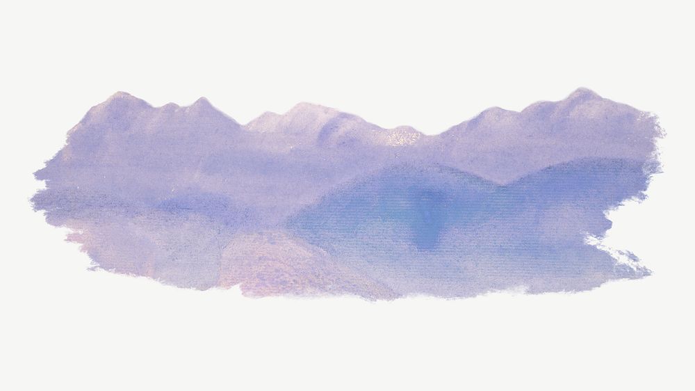 Purple hills watercolor illustration element psd. Remixed from Arthur B Davies artwork, by rawpixel.