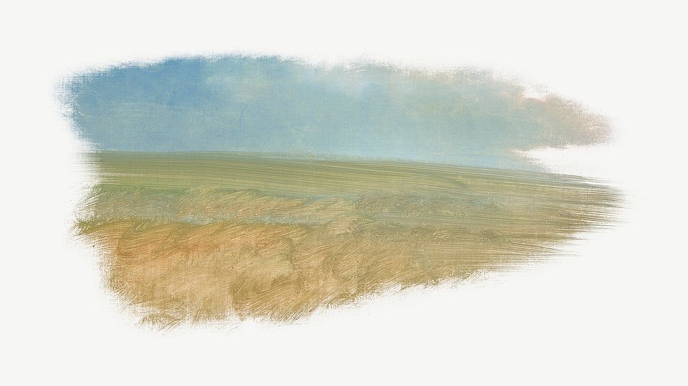 Landscape view watercolor illustration element psd. Remixed from George Catlin artwork, by rawpixel.