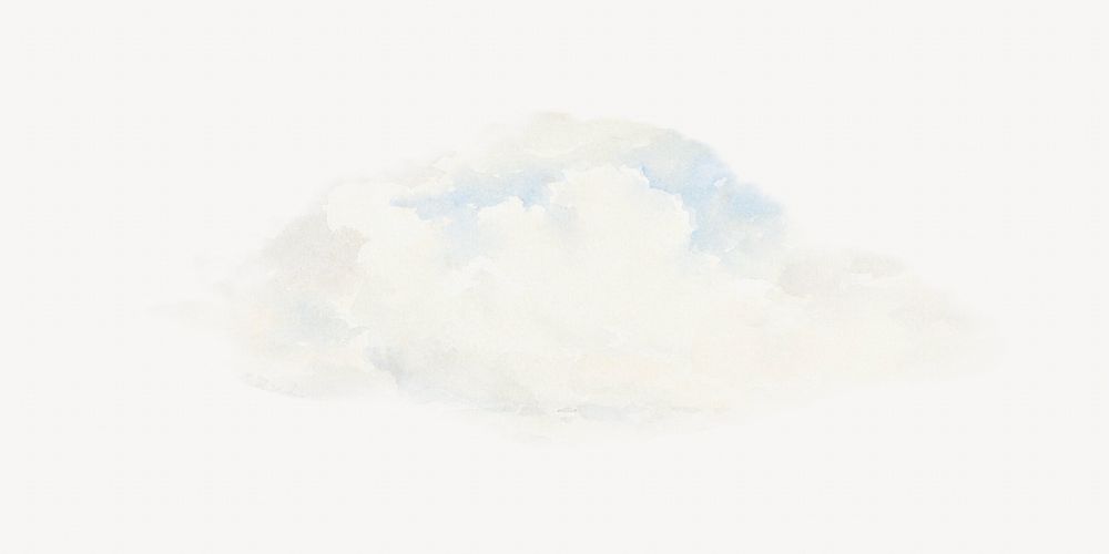 Cloud watercolor illustration element. Remixed from vintage artwork by rawpixel.