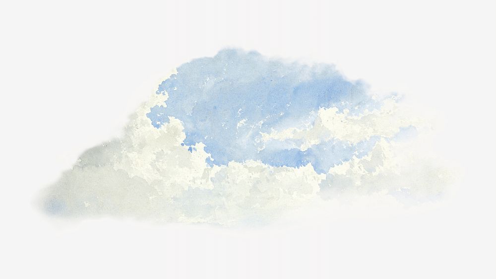 Sky & clouds watercolor illustration element. Remixed from Aaron Edwin Penley artwork, by rawpixel.