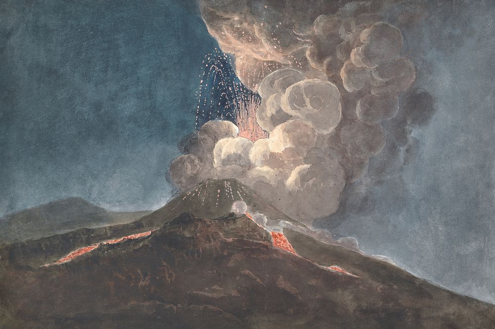 Vesuvius in Eruption. Digitally enhanced by rawpixel.