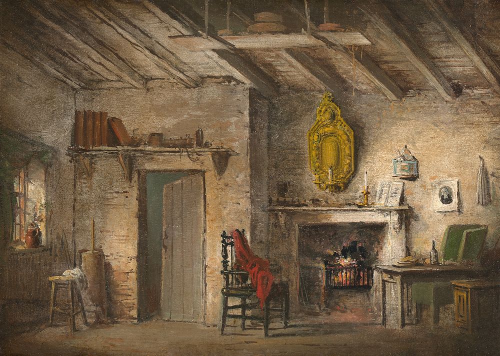 Stage Design for Heart of Midlothian; Deans' Cottage by Alexander Nasmyth. Digitally enhanced by rawpixel.