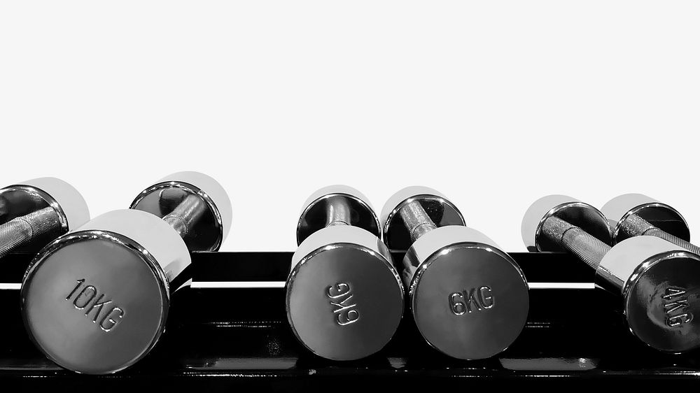 Close up of dumbbells in a gym image element 