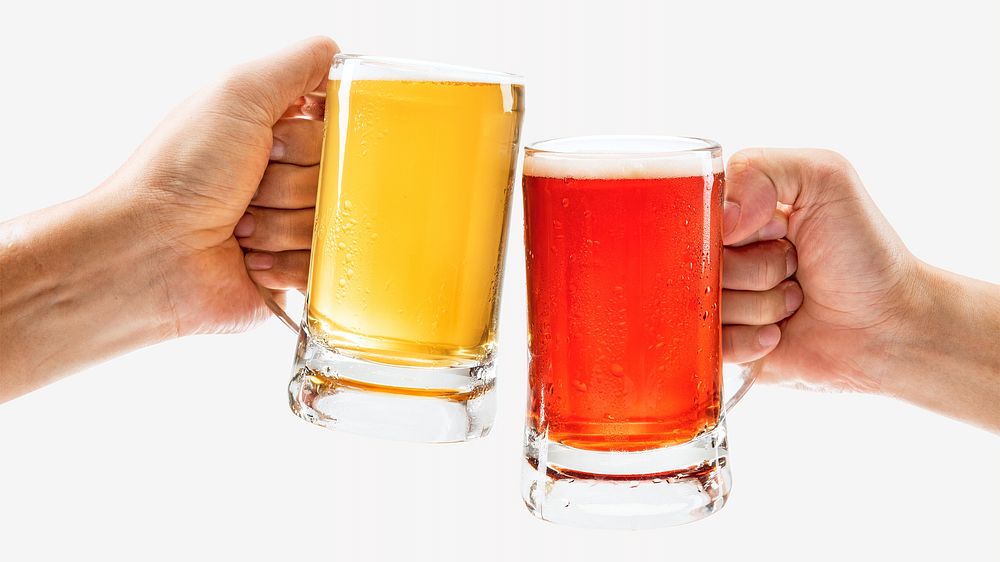 Men toasting with beer isolated image