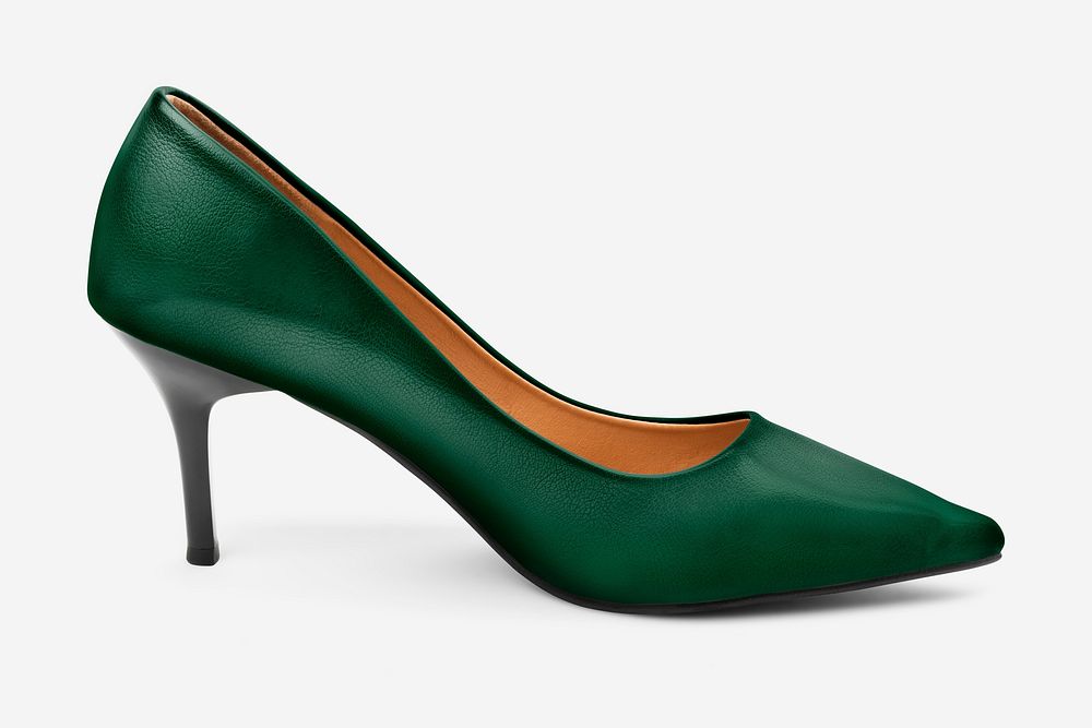 Green high heel mockup, women&rsquo;s shoes fashion psd