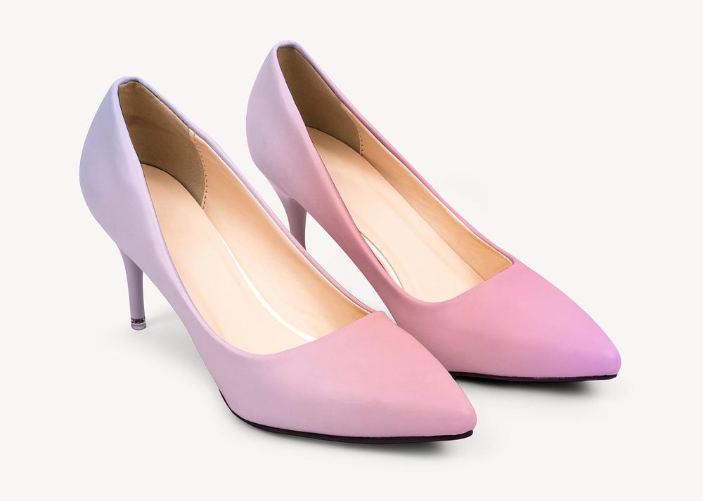 Gradient pink high heels mockup, women&rsquo;s shoes fashion psd