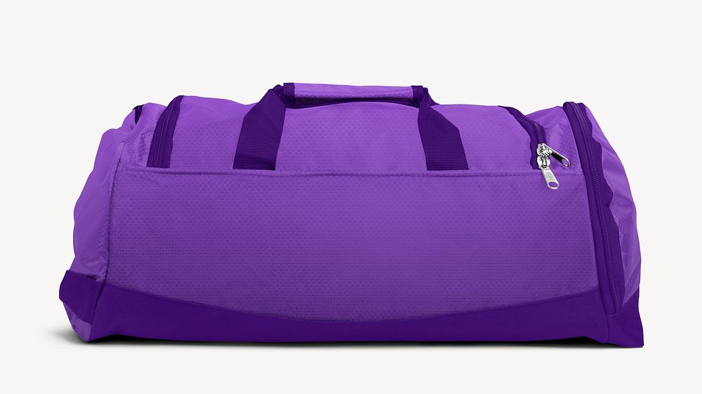 Purple duffle bag mockup psd