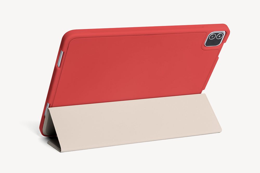 Red tablet case rear view