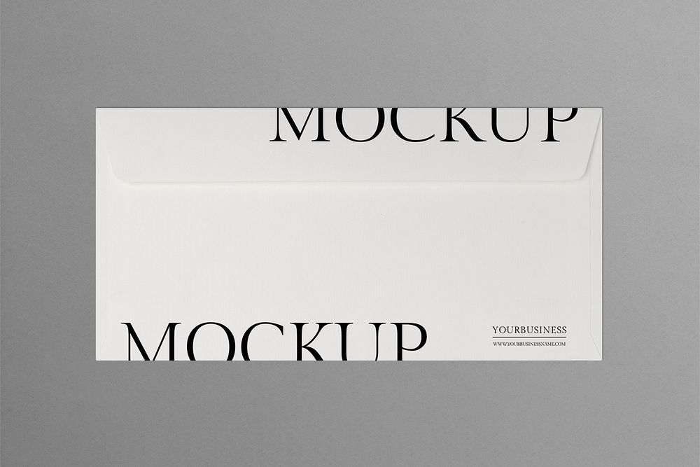White  envelope mockup, simple stationery, flat lay design, psd