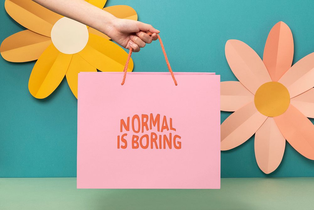 Shopping bag mockup, fashion branding design psd