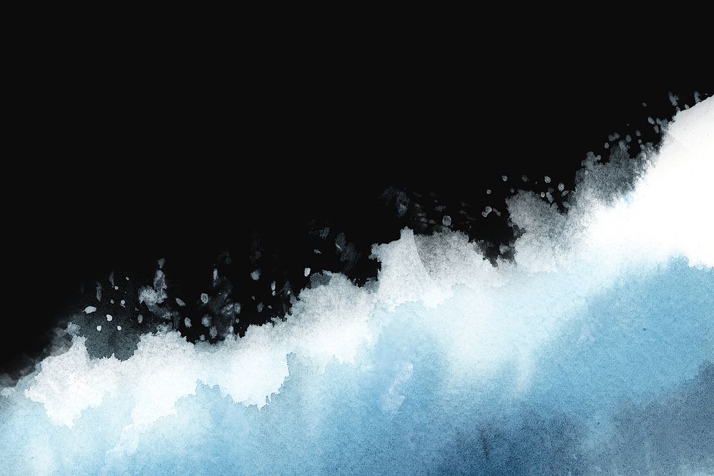 Stormy blue ocean in watercolor image element