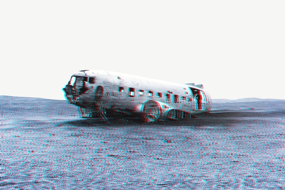 Solheimasandur Plane Wreck, Iceland collage element psd