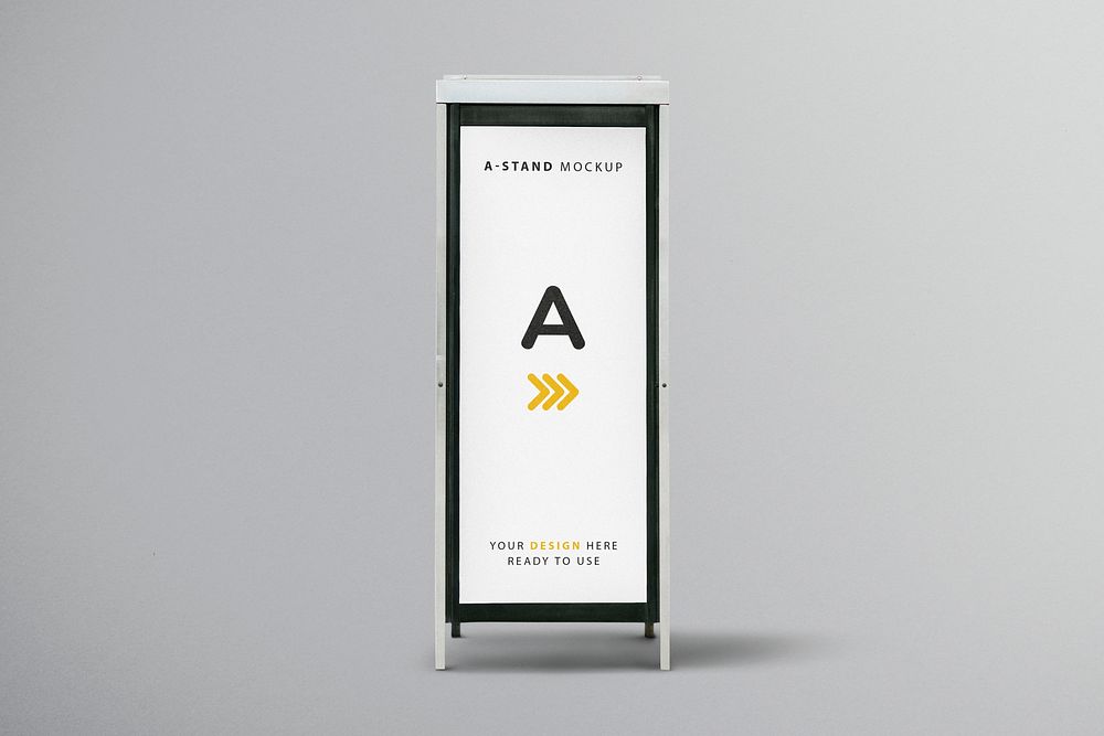 A-frame sign mockup, sandwich board psd for advertisement