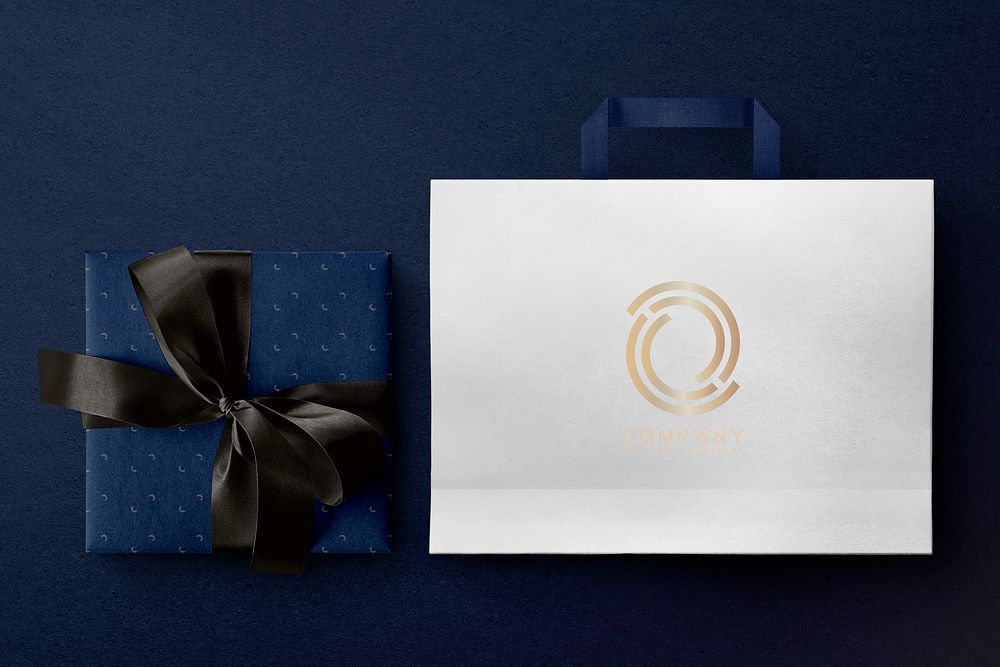 Gift box & bag, luxury product packaging psd