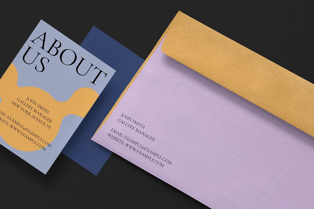 Envelope mockup, realistic invitation card psd