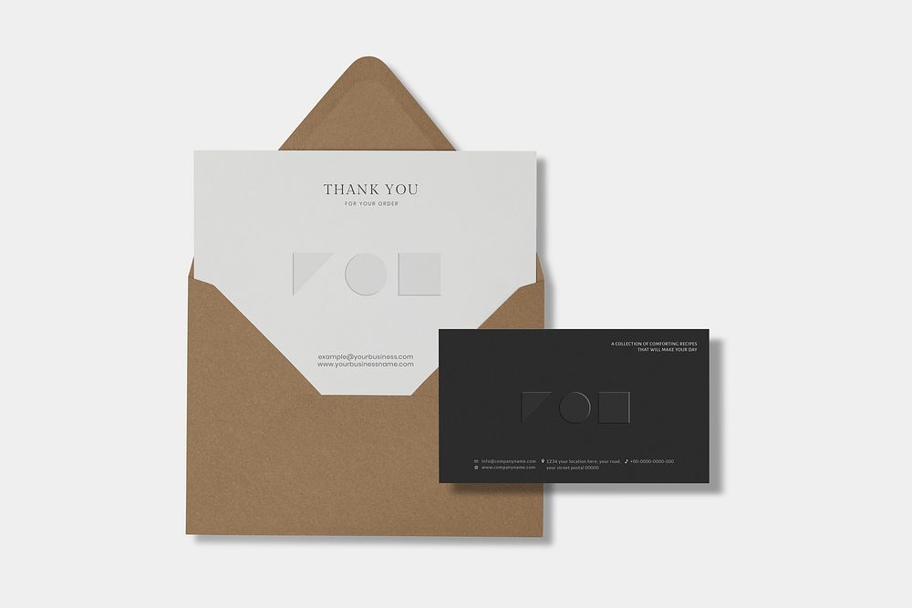 Envelope mockup, realistic invitation card psd