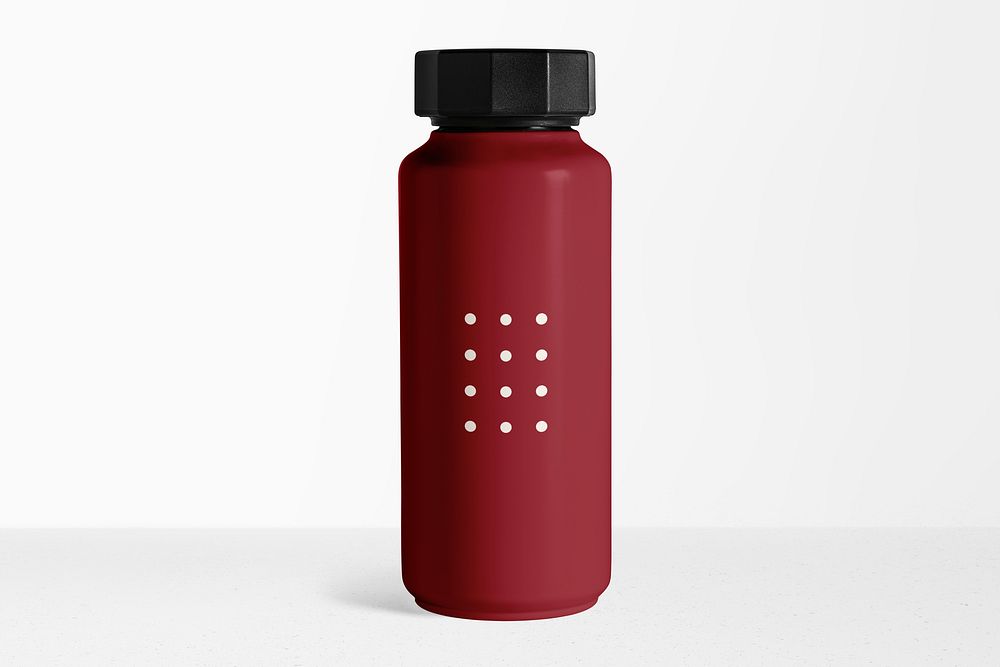 Stainless steel bottle mockup, product packaging psd