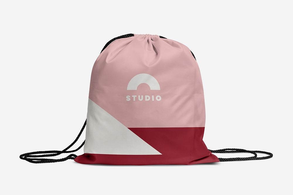Pink drawstring bag mockup psd | Premium PSD Mockup - rawpixel