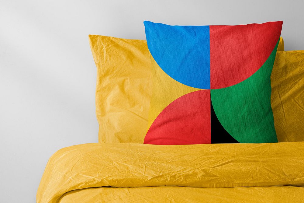 Colorful cushion cover mockup psd