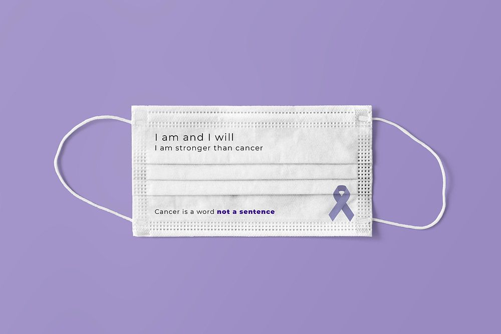 Face mask mockup, World Cancer Day campaign product psd