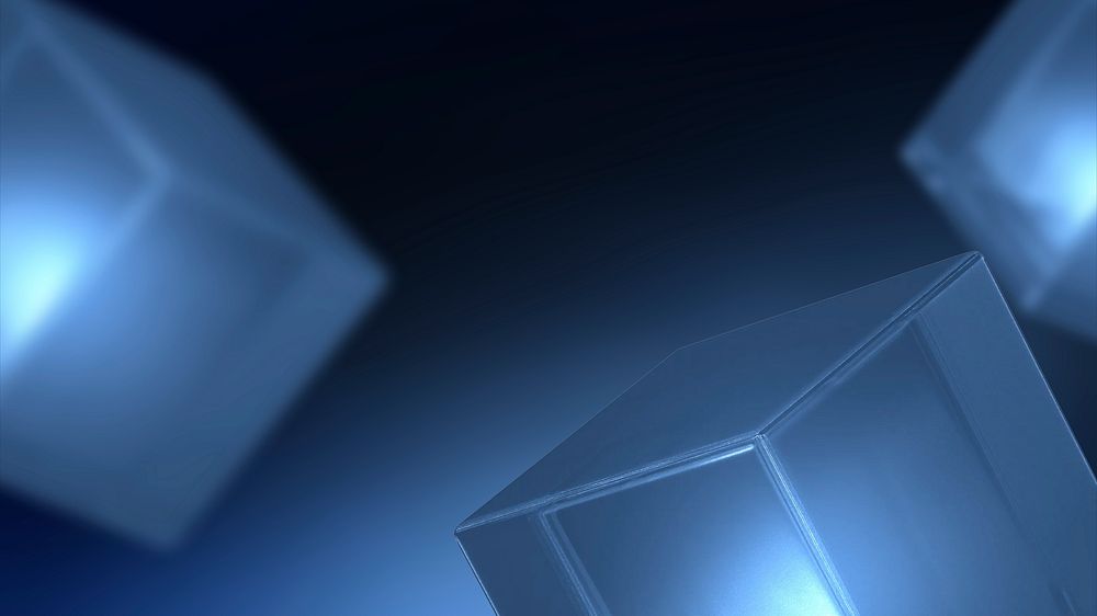 3D cubics dark blue desktop wallpaper, digital remix