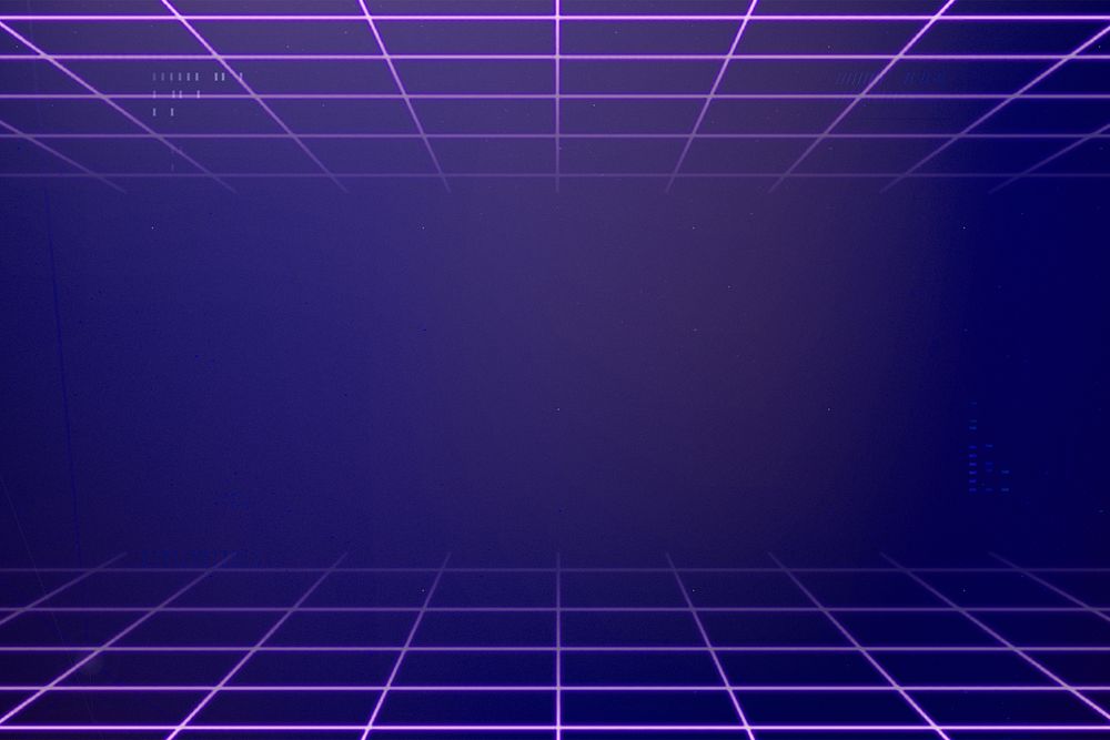 Retro-futuristic wireframe purple background