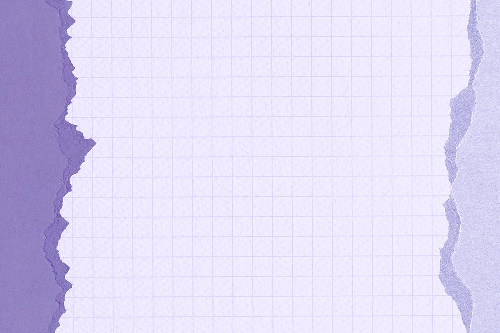Purple grid background, ripped paper border design