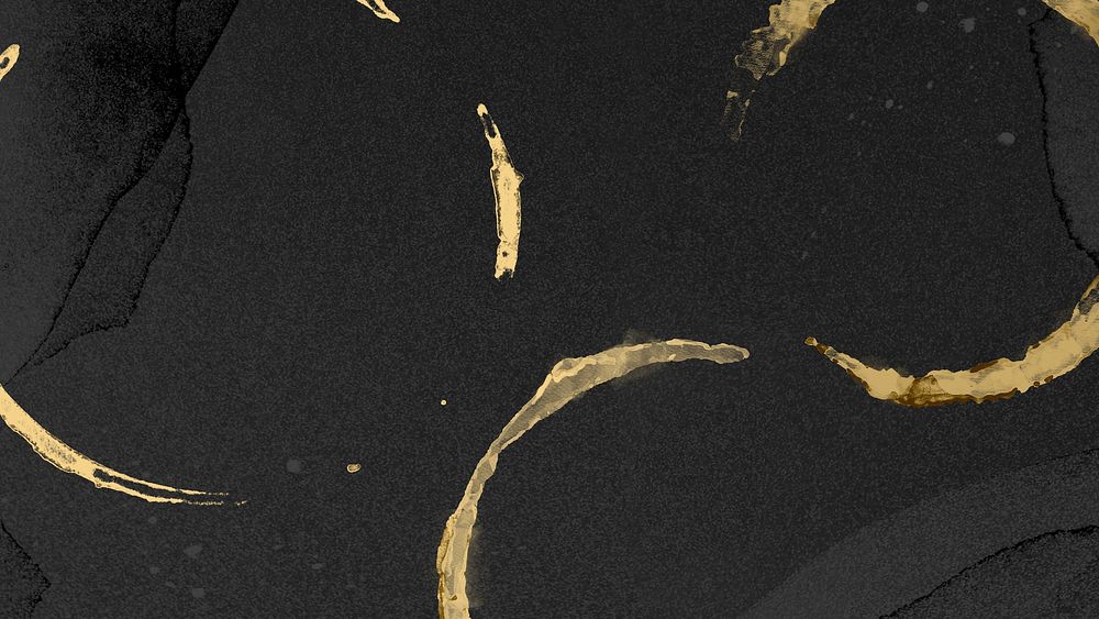 Gold glass stain desktop wallpaper, black background
