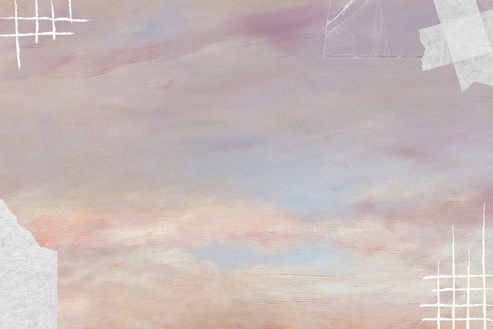 Aesthetic pastel sky background, abstract border