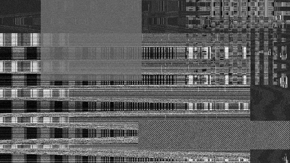 Black VHS glitch HD wallpaper, distortion effect background