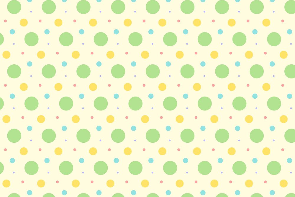 Green polka dots background vector