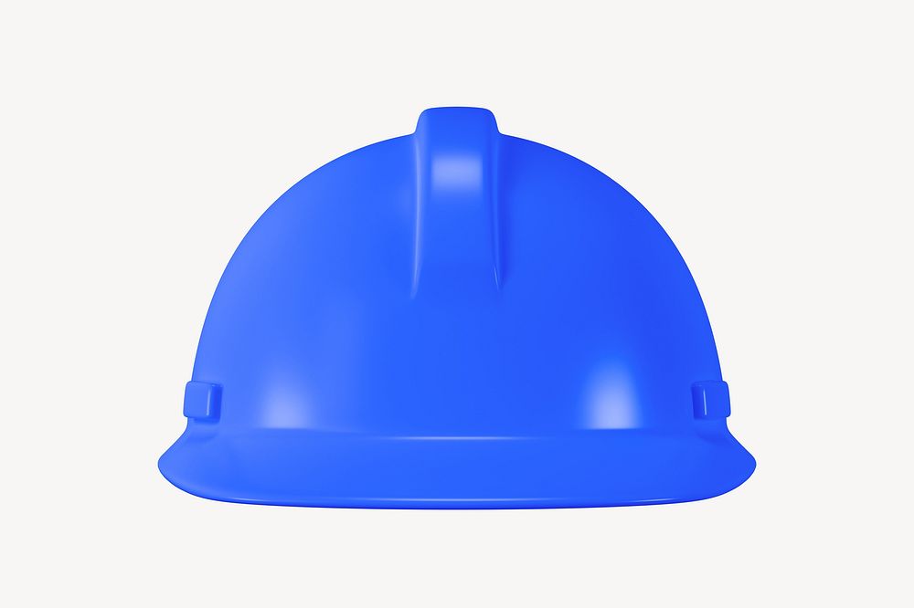 3D blue safety helmet, element illustration