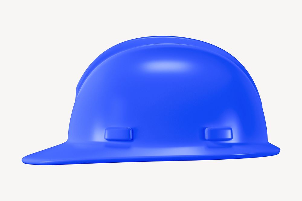 3D blue safety helmet, element illustration