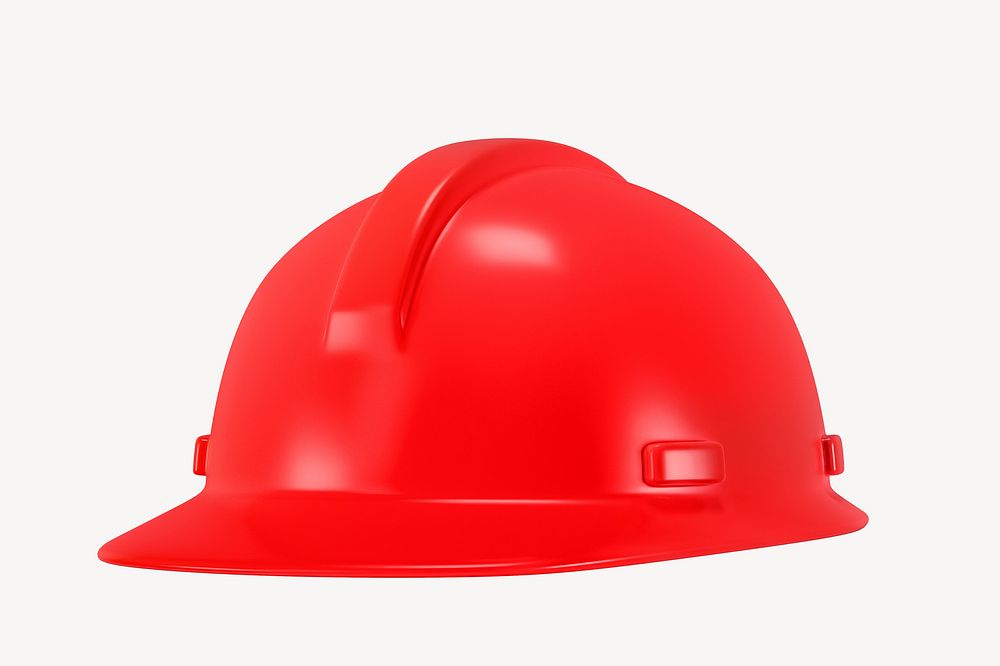 3D red safety helmet, element illustration