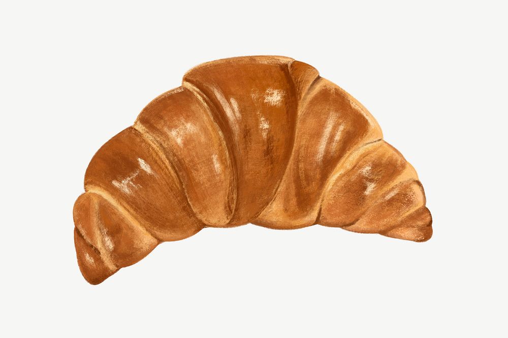 Croissant, homemade pastry collage element psd