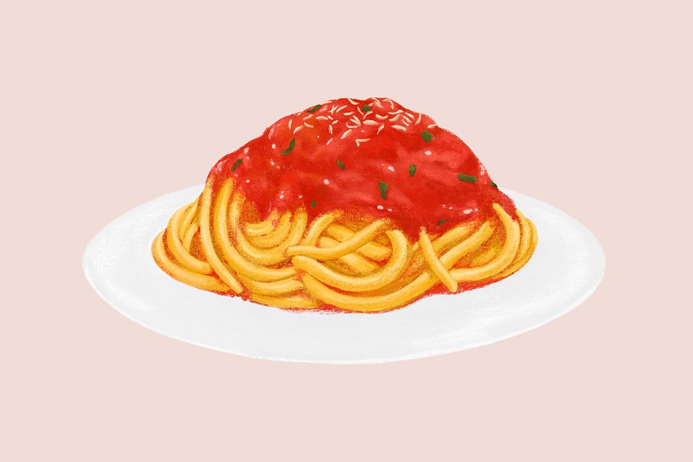 Spaghetti bolognese, food collage element psd