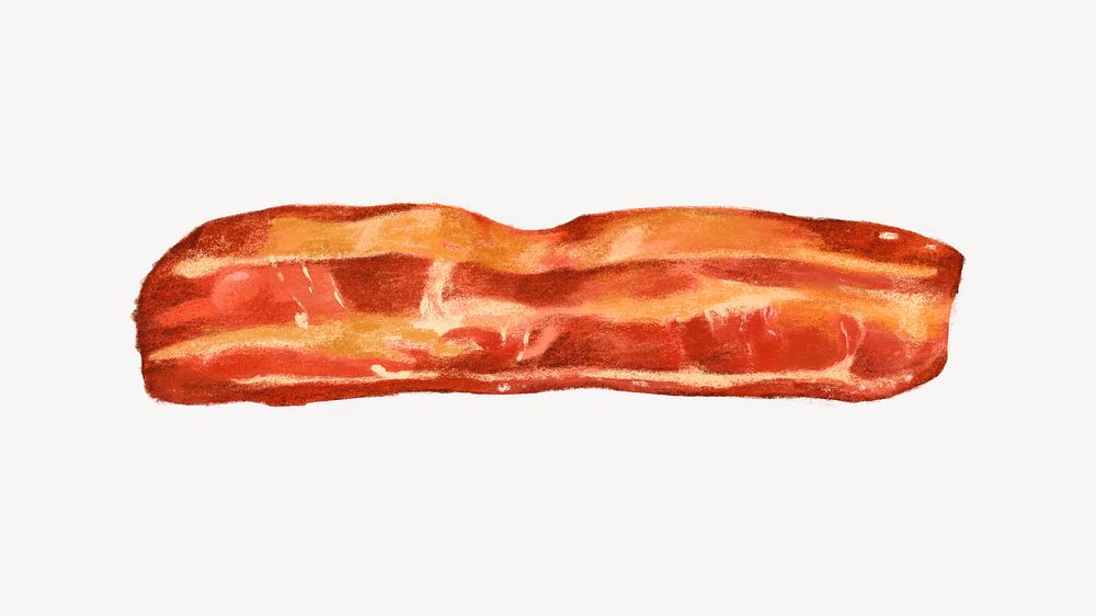 Smoked bacon, breakfast food illustration