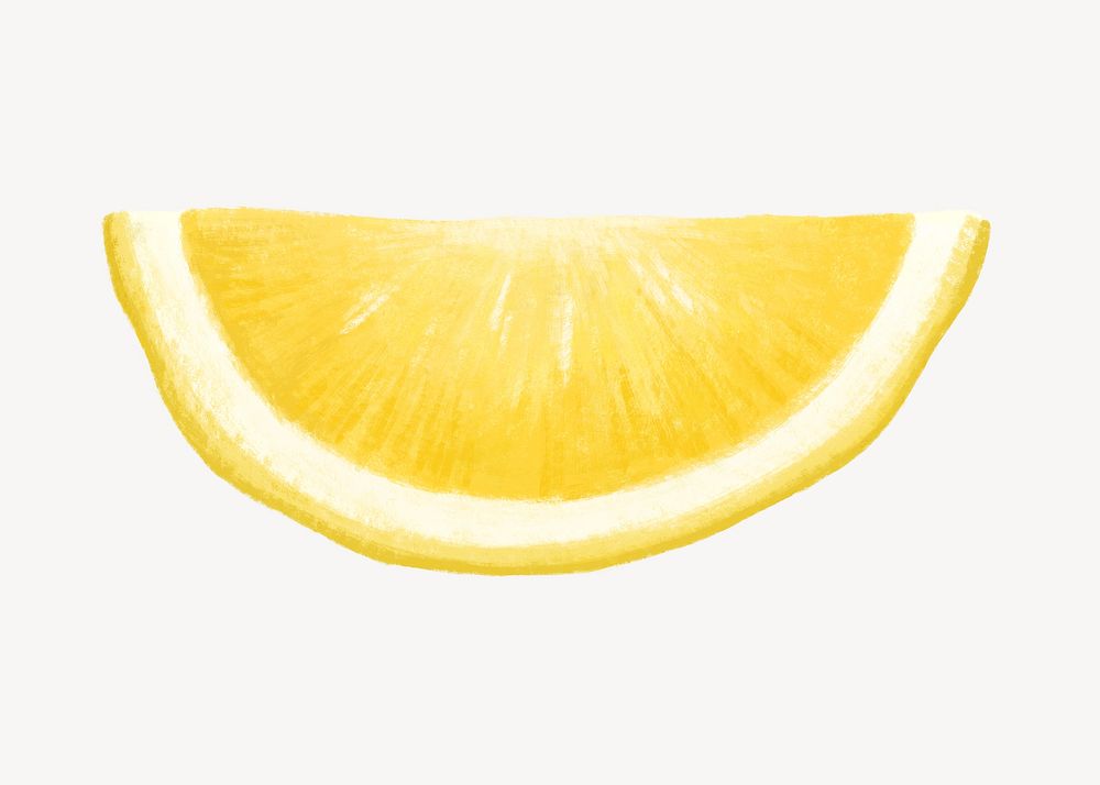 Lemon slice fruit, healthy food illustration