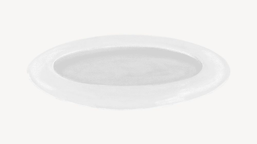 White plate kitchenware illustration