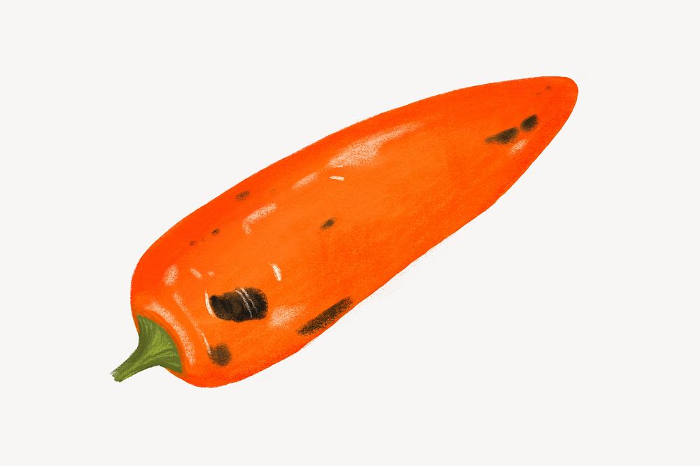 Grilled chili vegetable, healthy food illustration