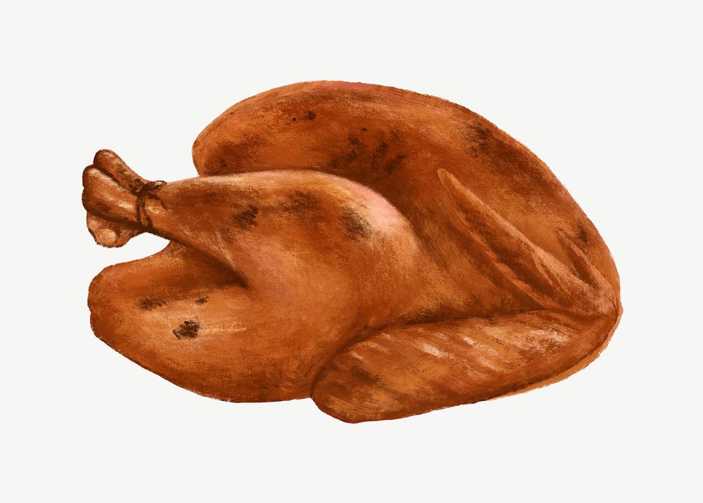 Thanksgiving turkey, food collage element psd