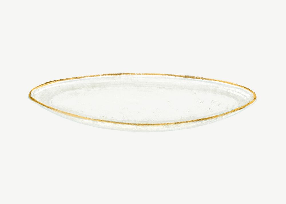 White ceramic plate collage element psd